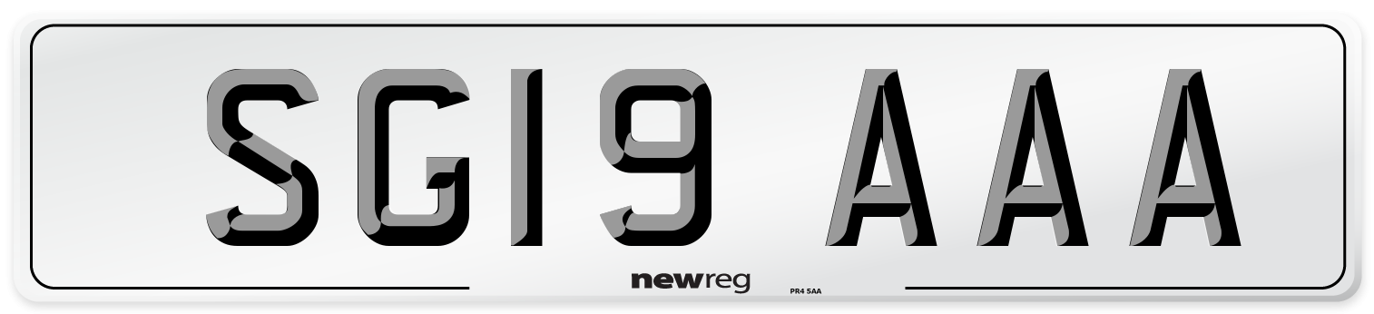 SG19 AAA Number Plate from New Reg